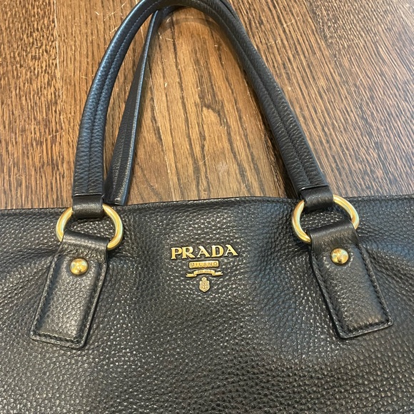 Prada Black Tote with Gold Accents - Picture 7 of 11